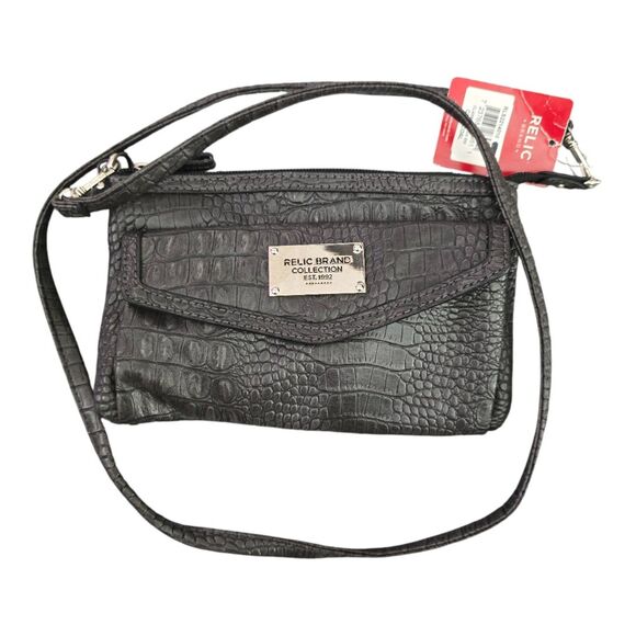 Vintage Relic Collection Faux Crocodile Crossbody Shoulder Bag Clutch Purse NWT - Picture 5 of 5